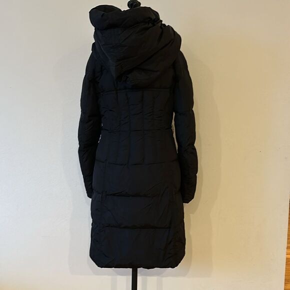 Add Down sz 6 long black Icon 10 hooded zip front coat great preowned condition - Picture 4 of 11